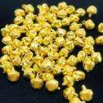 Golden Ghungroo Beads for Jewelry Making, Metal Bells with Shiny Gold Finish