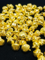Golden Ghungroo Beads for Jewelry Making, Metal Bells with Shiny Gold Finish - Image 4