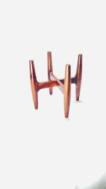 Wooden Plant Stand, Mid-Century Modern Four-Leg Design, Polished Finish - Image 2