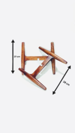 Wooden Plant Stand, Mid-Century Modern Four-Leg Design, Polished Finish - Image 3