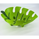 Decorative Monstera Leaf Bowl, Modern Tropical Design Fruit Basket, Bright Green - Image 6