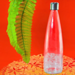 Glass Water Bottle with Stainless Steel Cap, Clear, Reusable - Image 2