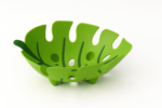 Decorative Monstera Leaf Bowl, Modern Tropical Design Fruit Basket, Bright Green