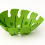 Decorative Monstera Leaf Bowl, Modern Tropical Design Fruit Basket, Bright Green