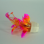 Artificial Neon Pink and Yellow Plant in White Plastic Pot, Modern Contemporary Decorative Faux Plant, Indoor Use - Image 5