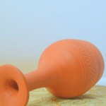 Handcrafted Terracotta Wine Glass, Traditional Clay Goblet with Textured Design - Image 5