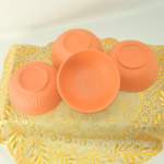 Terracotta Clay Serving Bowls, Set of 4, Traditional Design, Orange - Image 2