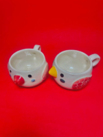 Ceramic Love Bird Coffee Mugs, White with Polka Dots, Set of 2 - Image 5