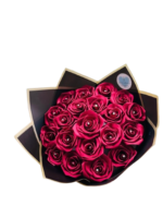 Red Rose Bouquet, Cloth and Ribbon Flowers - Image 4